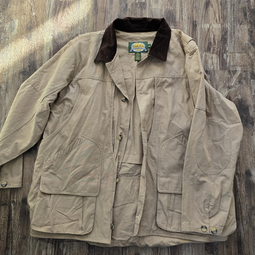 Cabela's Men's Chore Barn Coat Jacket Tan Corduroy Collar 2XLT Tall